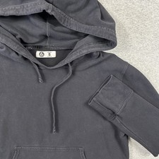 American Giant Hoodie Womens Small Black Pullover Stretch Terry USA Made