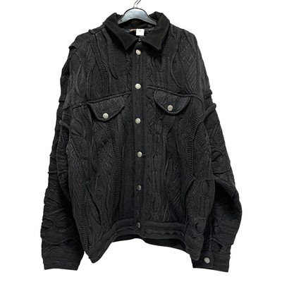 Supreme X Coogi RN101837 23SS Trucker Jacket Size L Black Knit 