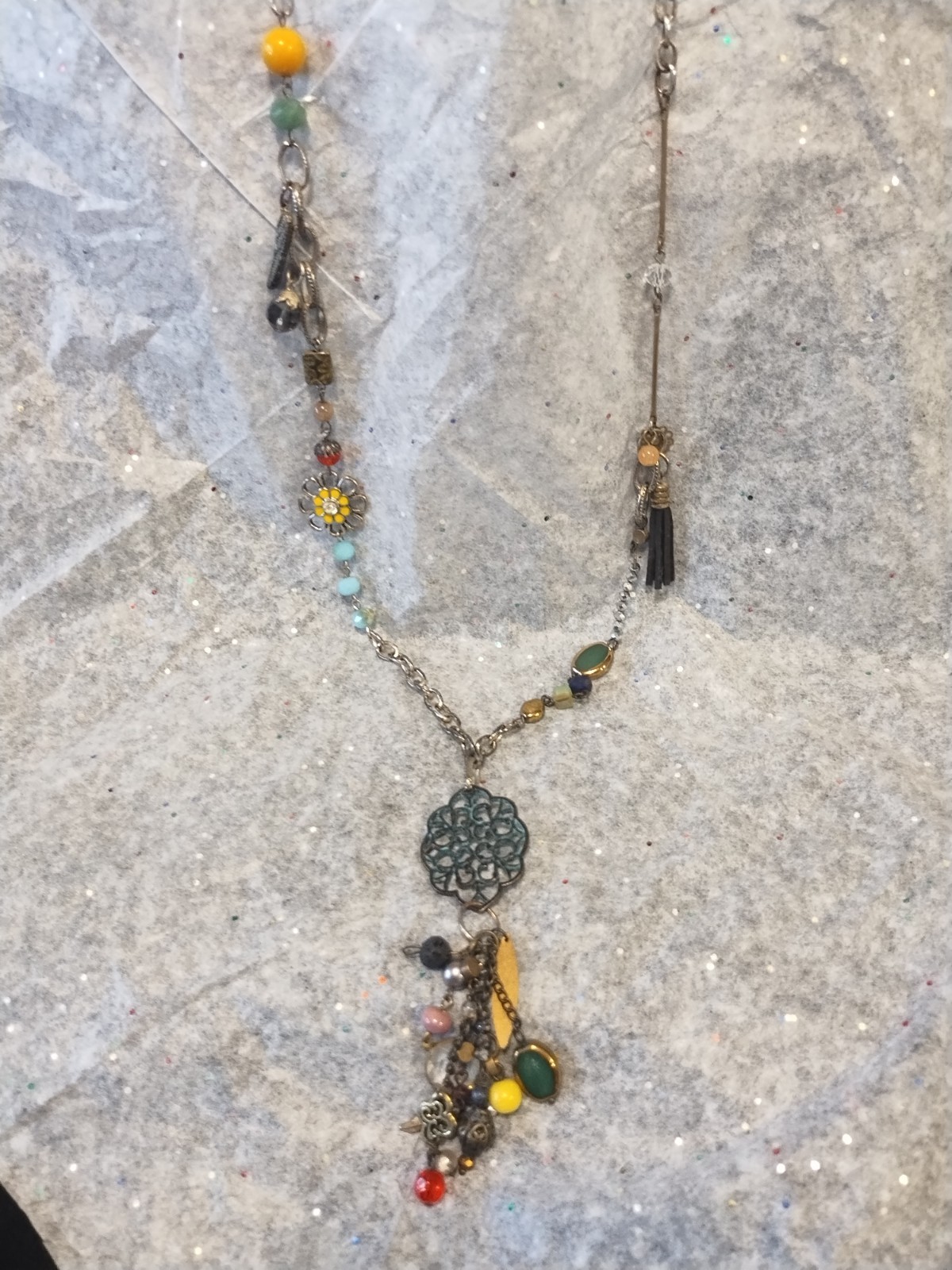 PLUNDER DESIGN Boho MultiColor Beaded Statement N… - image 7