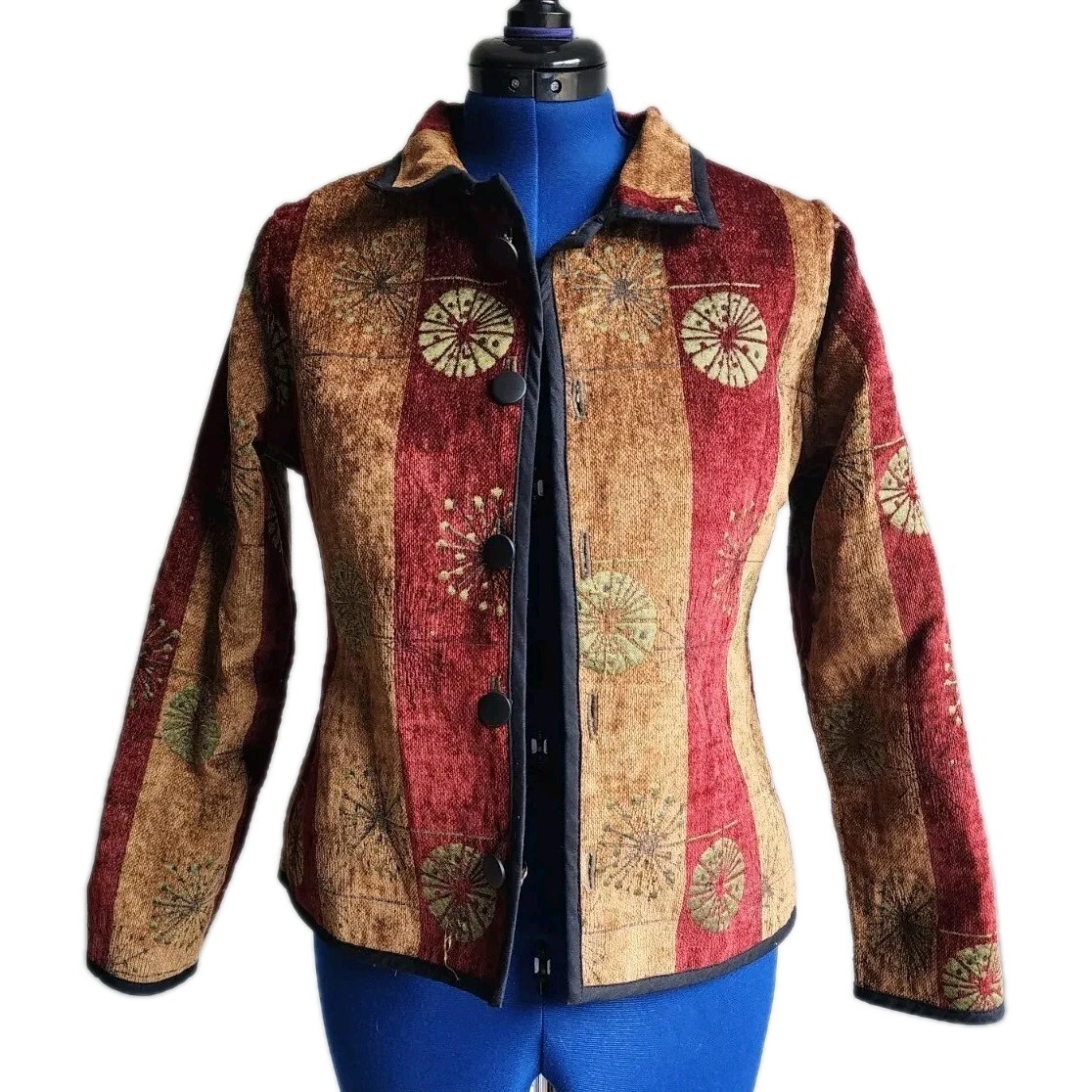Reversible Fall Boho Tapestry Jacket Artisanal Bu… - image 1