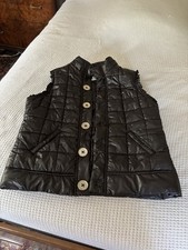 Justice Girls Black Quilted Puffer Vest Button Front Pockets Size 14