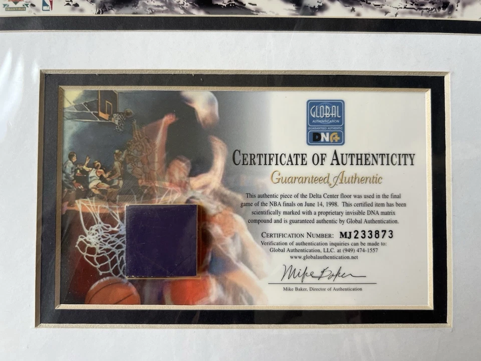 1998 Limited Edition UD Michael Jordan Last Shot Print Delta Floor Piece /23,000 - Image 2 of 4