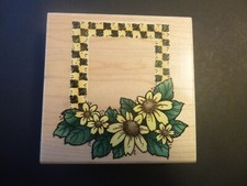 Daisy Frame - Rubber Stamp - Wood Mounted