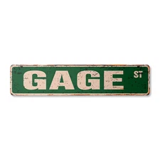 GAGE Vintage Street Sign Childrens Name Room Metal Sign