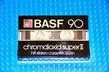 BASF  CHROMDIOXID SUPER II  90 VS II, TYPE II  BLANK CASSETTE TAPE (1) (SEALED)
