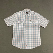 Dickies Shirt Mens Large Multicolor Plaid Button Up Short Sleeve Casual Dad