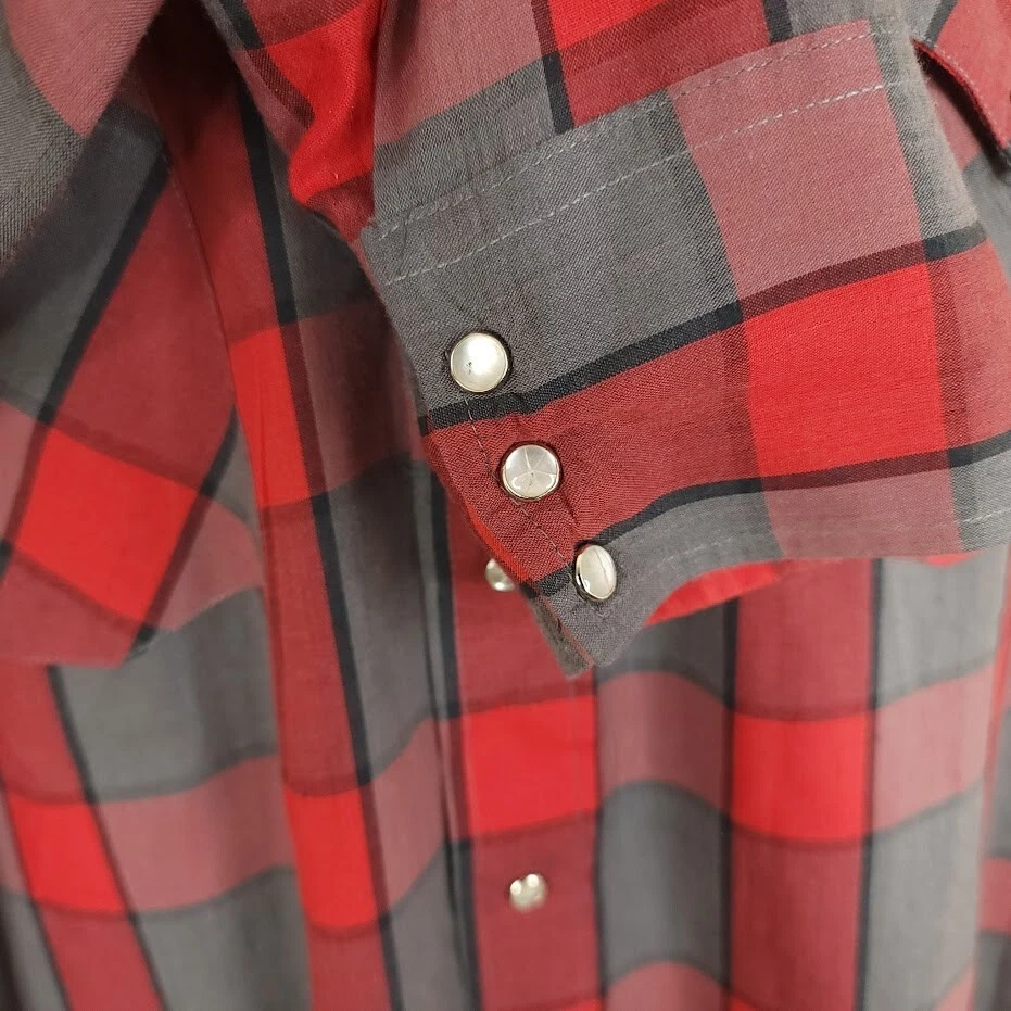 Vintage Panhandle Slim Western Shirt Mens Size XL 90s Pearl Snap Made In USA - Image 4 of 4