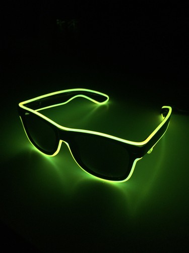 Gafas sol amarillas de neón EDM festival fiesta frescas funky luces LED de sol | eBay