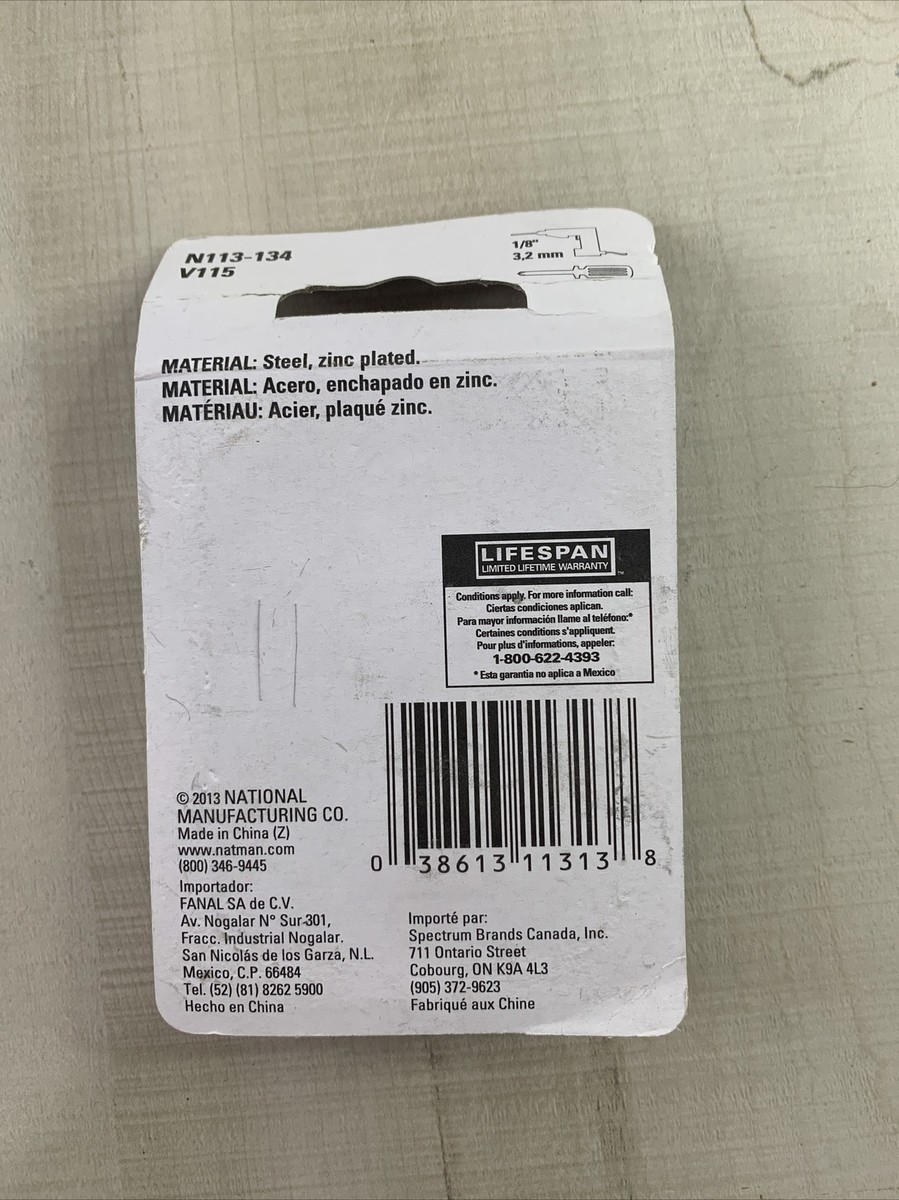 ピン National Hardware N113-134 CORNER BRACES 1-1/2”x5/8” zinc plated