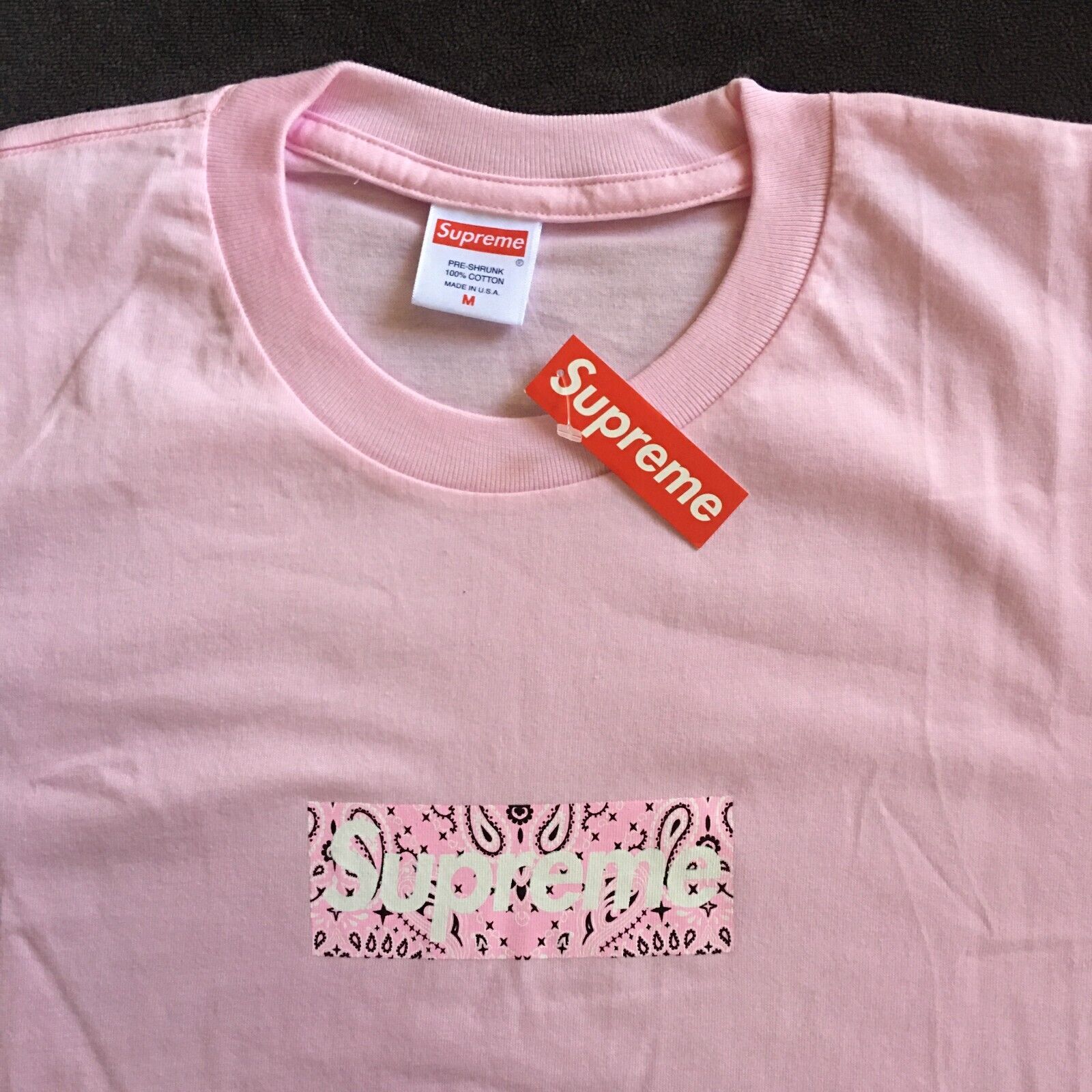 Supreme Bandana Box Logo Tee Pink Medium