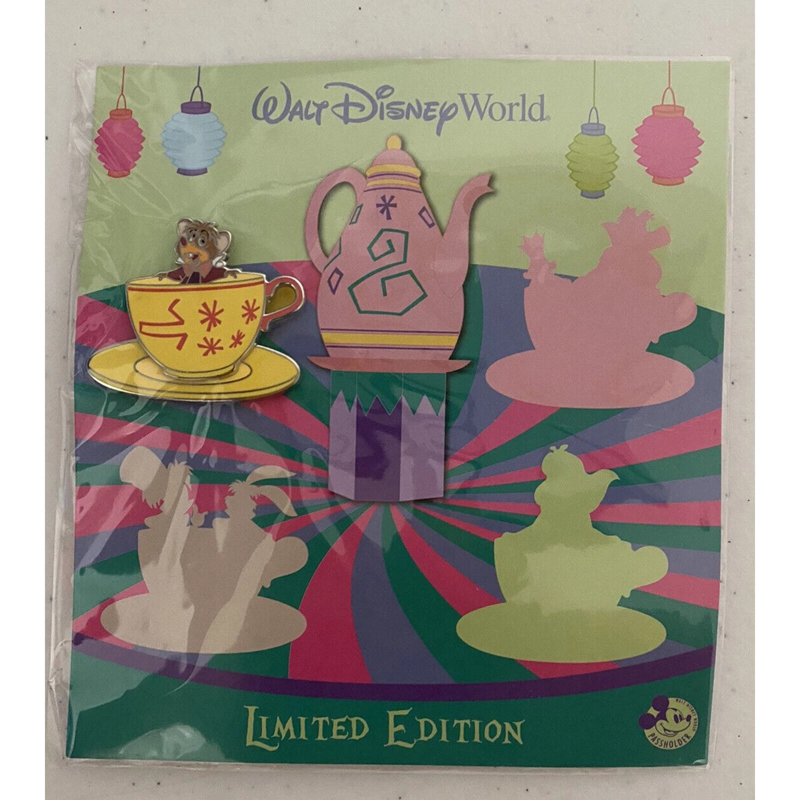 Walt Disney World Alice in Wonderland Teacup Dormouse Passholder Pin 136991
