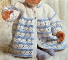 Gorgeous Baby Knitting Pattern For Vintage Matinee Coat in DK to fit 16-20" G56