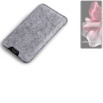 Filz Hülle für Vivo V30e Global grau Sleeve Case Tasche Schutz Hülle