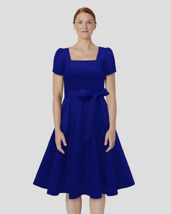 square neck blue dress Blue Plaid Square Neck Slip Mini Dress & Reviews - Blue - Dresses main image 1