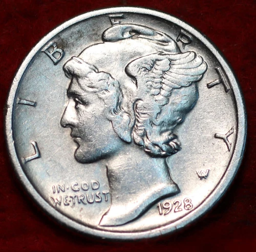 🇺🇸 Uncirculated 1928-S San Francisco Mint Silver Mercury Dime USA