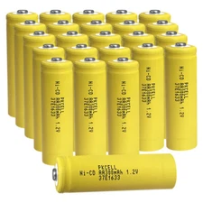 24Pack NiCd 1.2V AA Rechargeable Batteries 300mAh Button Top for Solar Lights US