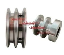 Type A double-slot V-belt pulley 80mm aluminum V-belt pulley10mmPU belt 1PCS