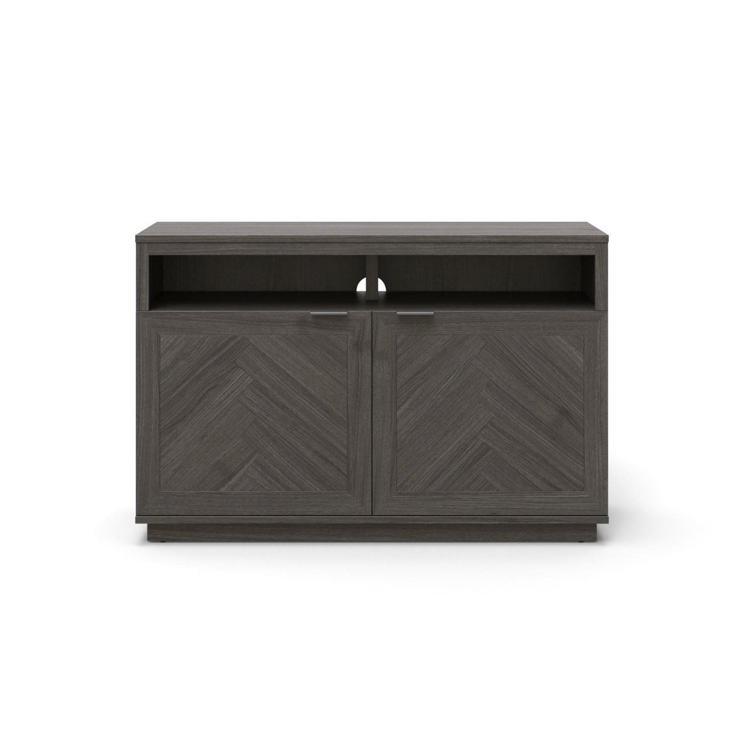 55-inch TV Stand Entertainment Center Media Console Table Cabinet Shelves Gray