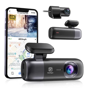 REDTIGER F9 Dash Cam 4K Front and Rear 1080P,Loop Recording, Night Vision