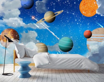 3D Planet Meteor ZHUA21625 Wallpaper Wall Murals Removable Self-adhesive Ann