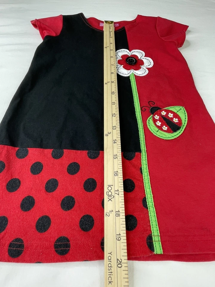 Vestido GoodLad rojo flor Ladybug 4/4 ropa niños pequeños niñas Foto 3 de 4