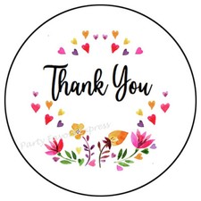 THANK YOU FLORAL WILDFLOWERS ENVELOPE SEALS LABELS STICKERS PARTY FAVORS