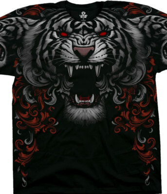 Three Tiger Roar Dark Fantasy T-shirt