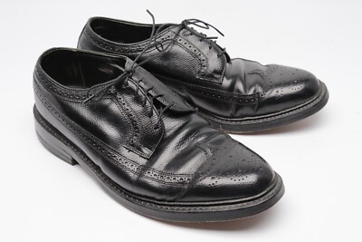 VTG Florsheim Signature Mens Longwing Shoes 10.5 3E Black  display picture 3