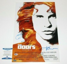 VAL KILMER OLIVER STONE DUAL SIGNED 'THE DOORS' 12x18 MOVIE POSTER BECKETT COA 