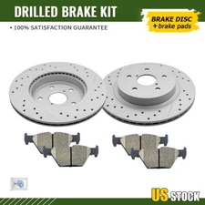 Rear Drilled Disc Rotor & Ceramic Pad for 2015-2023 Subaru Legacy Outback WRX