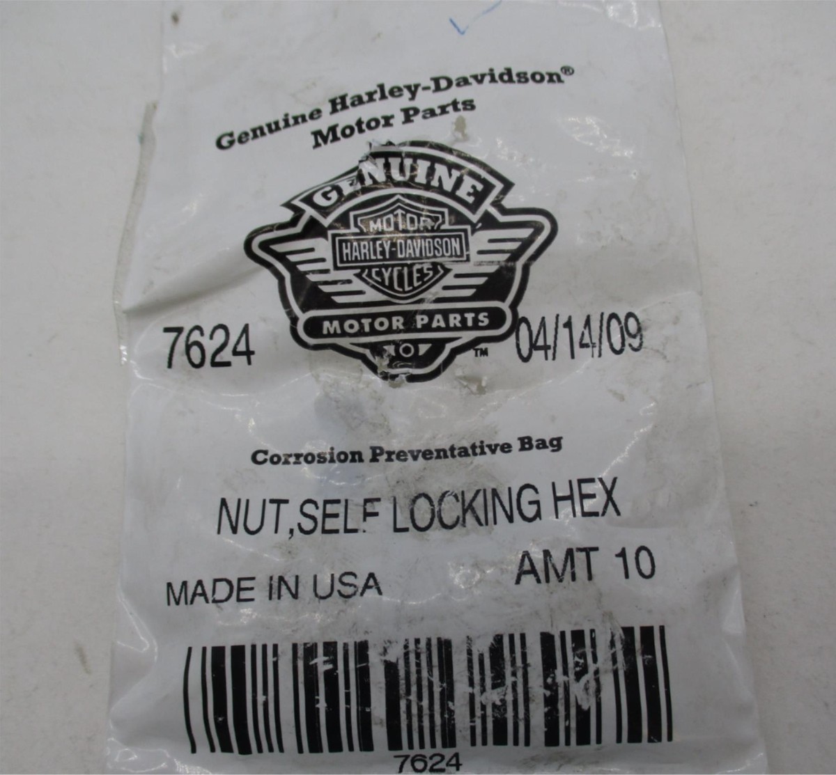 kk様 Genuine Harley Davidson Self Locking Hex Nut Qty 1 P/N: 7624