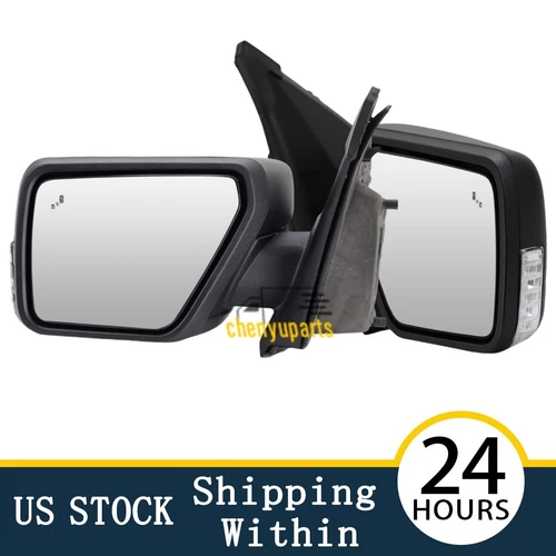Pair Right+Left 21-24 Ford F150 Heated Turn Signal BLIS Door Mirror Manual Fold