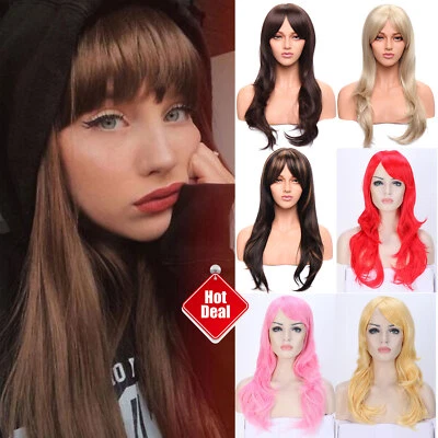 SEGO Women Long Hair Wig Straight Curly Wavy Anime Cosplay Party Full Wig With Fringe