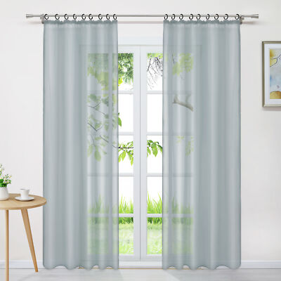 Transparent Gardine Stores Modern Vorhang Wohnzimmer Landhaus mit Kräuselband