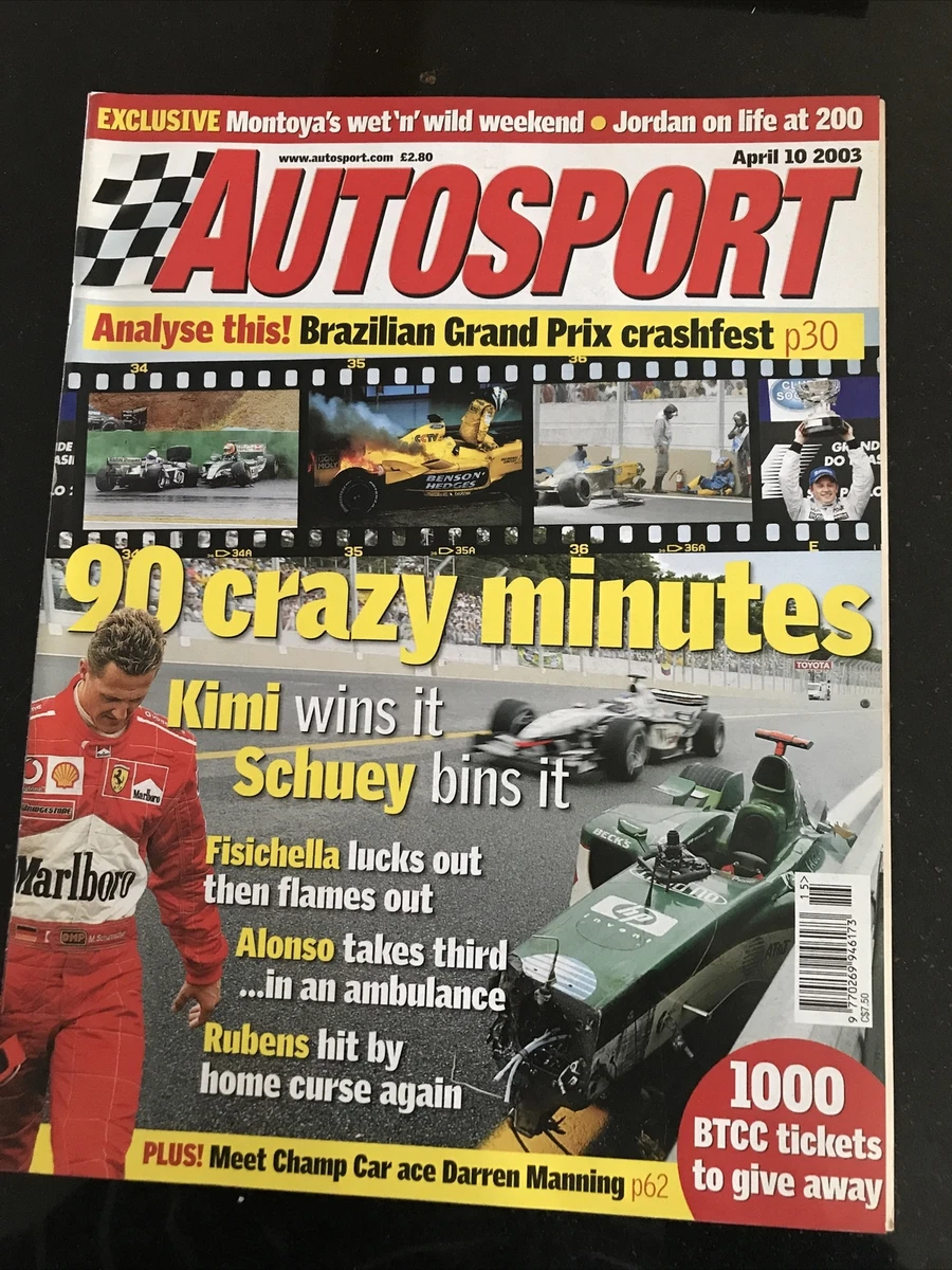 Autosport Magazine 10 April 2003 Raikkonen Wins Brazilian F1 GP