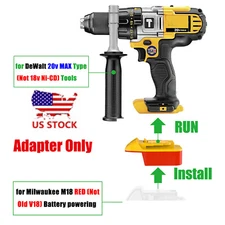  fits Milwaukee M18 Li-Ion Batteries Convert To for Dewalt 20V MAX Tools Adapter