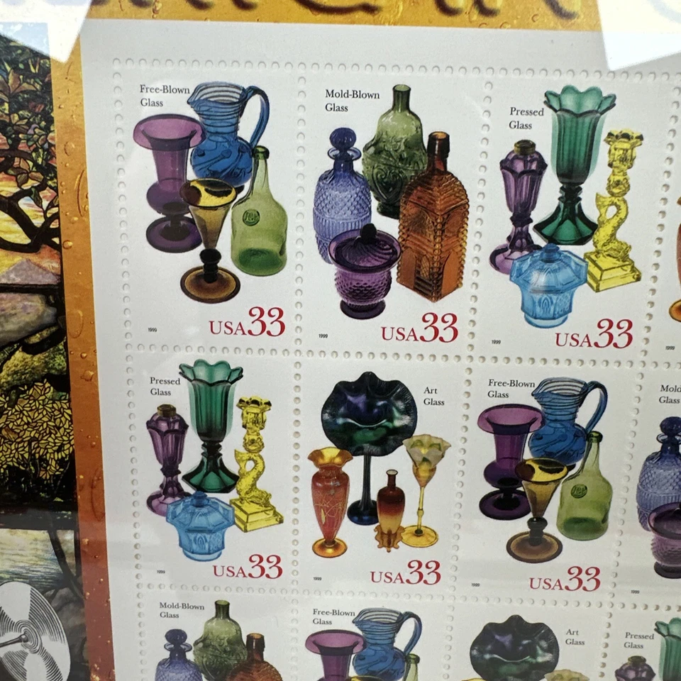 American Glass Stamp Sheet - 1999 - Framed - Image 3 of 4