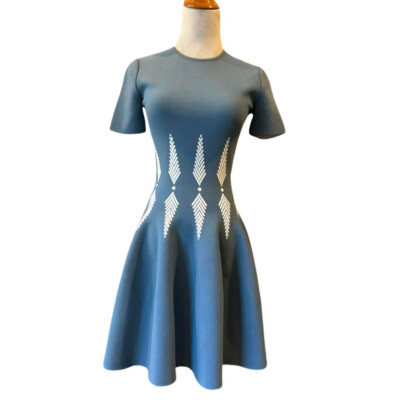 Alexander McQueen Blue Mini Skater Dress | eBay