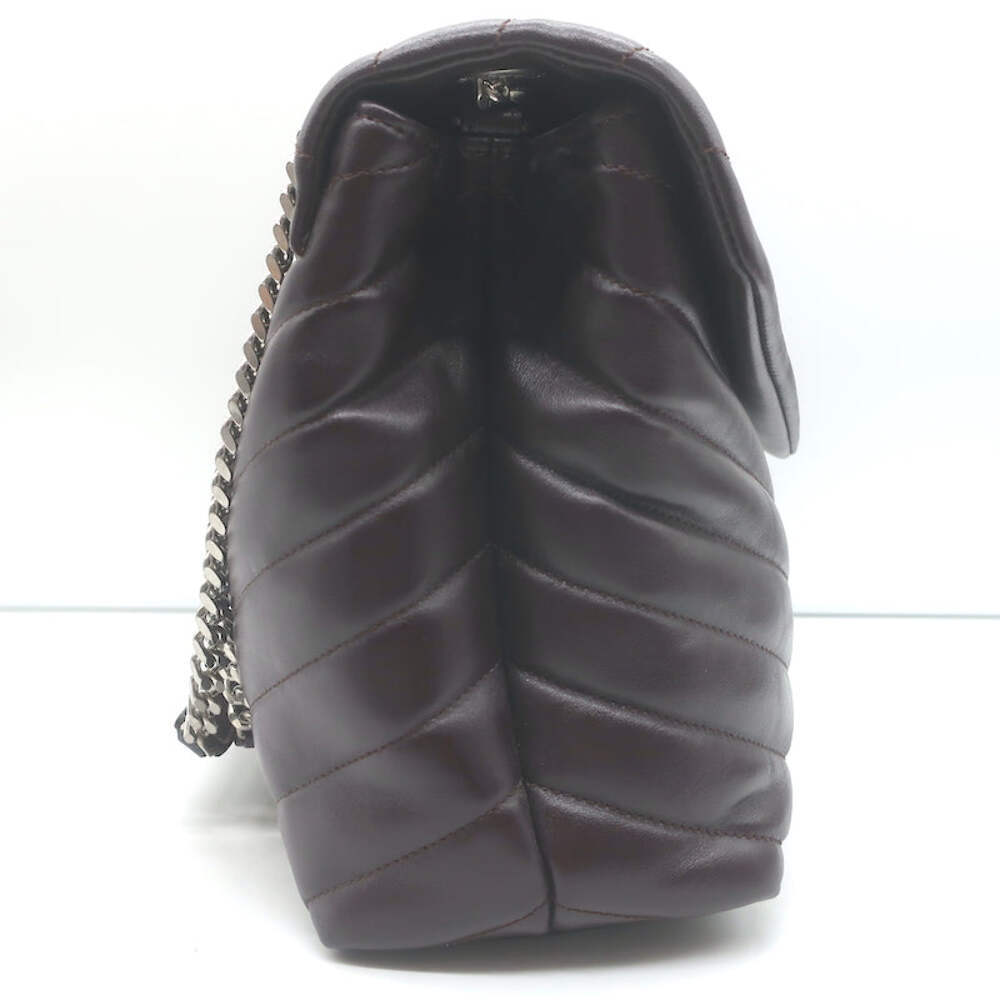 Borsa Saint Laurent Medium LouLou marrone scuro Matelasse Y pelle trapuntata tracolla