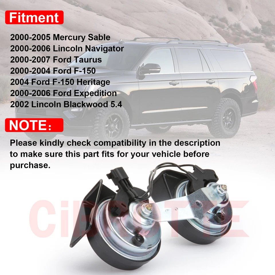 ⭐High Low Pitch Horn Assembly for Ford F150 Expedition Taurus Navigator Lincoln⭐ - Изображение 3 из 4