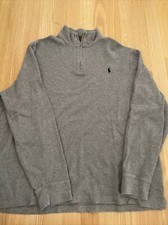 Polo Ralph Lauren Cotton Estate Rib 1/4 Quarter Zip Jumper Sweatshirt XL