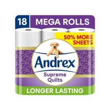 Andrex Ultimate Quilts Mega Toilet Roll - 2pk x 9 Mega Rolls - 18 Rolls
