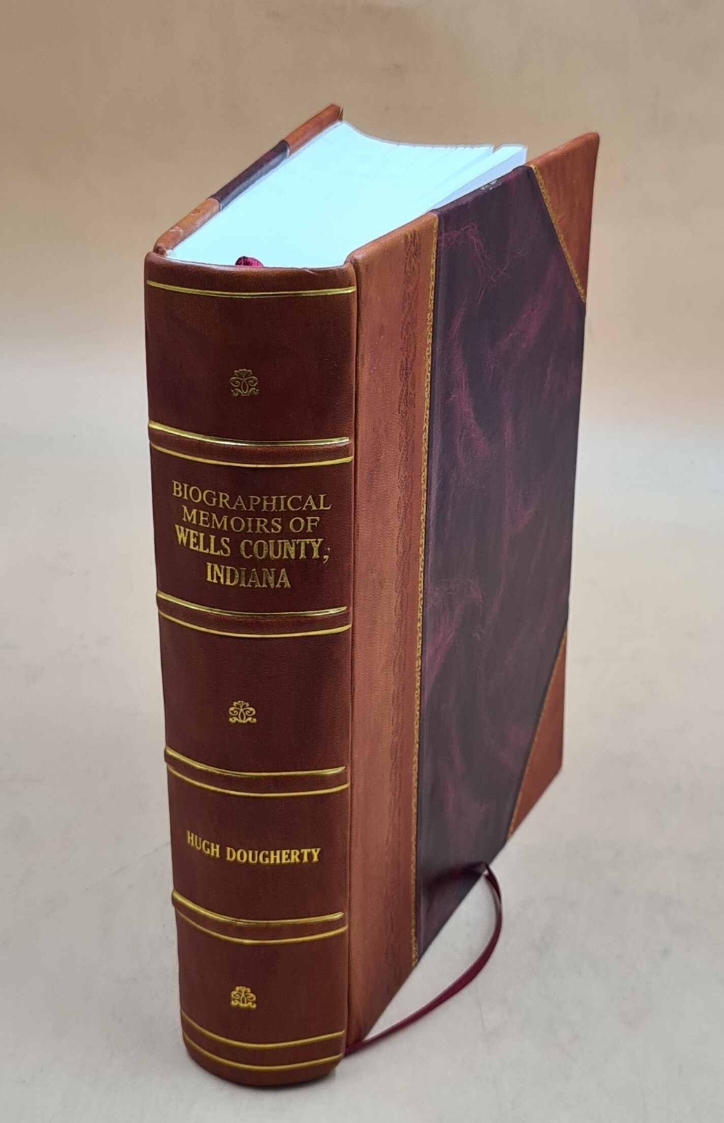 Vintage Leather-Bound Biographical Memoirs of Wells County Indiana