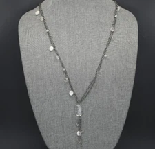 SILPADA N1492 Necklace Vintage Sterling Silver 925 Layered Pearl Lariat Tassel