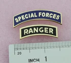 US ARMY SPECIAL FORCES TAB PIN & RANGER PIN DRESS BLUE PIN