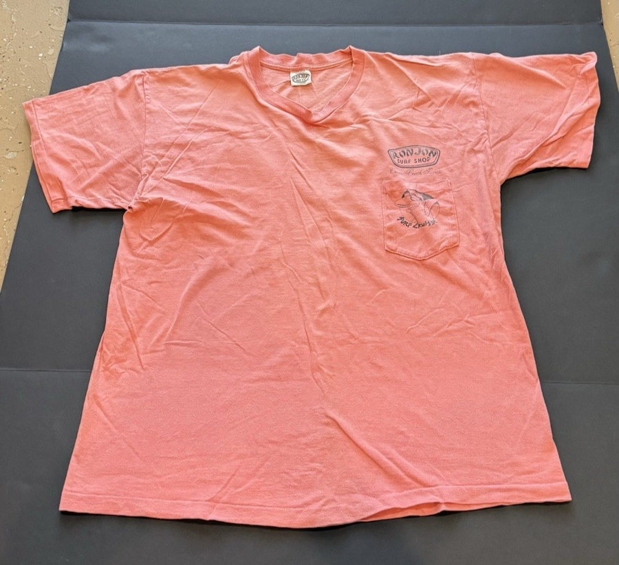 Ron Jon Surf Shop Cocoa Beach FLA T Shirt Sz XL Pink 1986 Vintage