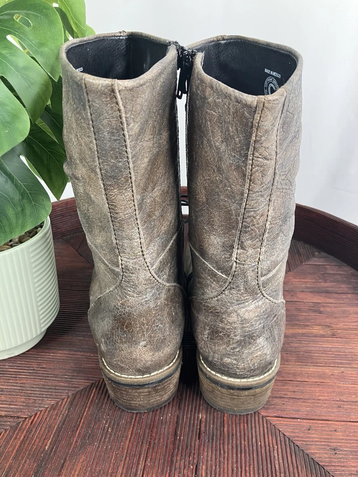 Botas de Tacón Wolky Cuero Marrón Taupe Media Pantorrilla Con Cordones Para Mujer EU 39/US 8.5 Foto 4 de 4