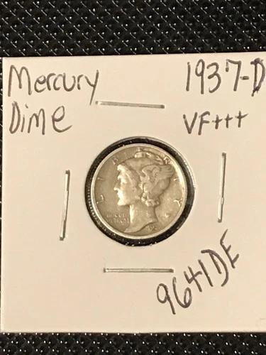 1937-D Mercury Dime  VF+++