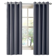 Thermal Insulated Blackout Darkening Grommet Living Room Curtains Window Drap...