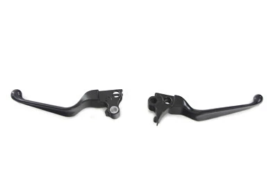 Juego de palancas manuales negras con corte en V para Harley Davidson Foto 2 de 2